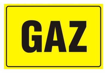 Gaz naklejka znak BHP 10x15