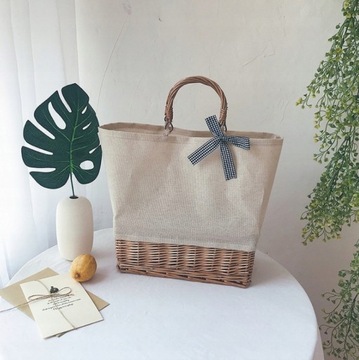 ЭЛЕГАНТНАЯ СОЛОМНАЯ СУМКА НА ПЛЕЧЕ В БОХО