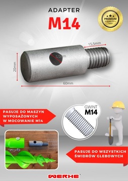 Шнек бура для почвы 80 мм с адаптером M14