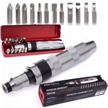 ОТВЕРТКА УДАРНАЯ ОТВЕРТКА ДЛЯ НАТЯЖКИ Kraft&Dele KD1448 НАБОР БИТ 12 шт.