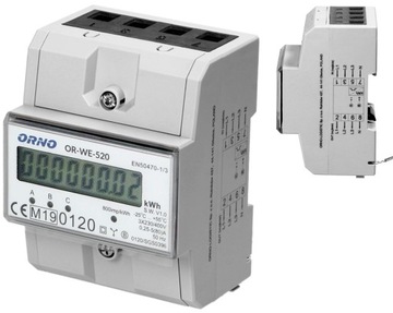 ORNO Trójfazowy Licznik Prądu Energii Podlicznik Certyfikat MID 80A na DIN