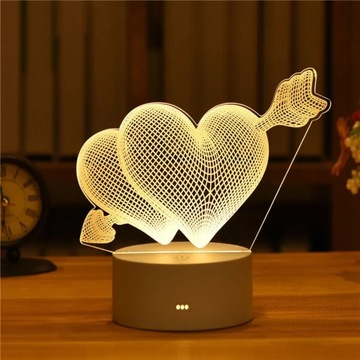 Lampa 3D akrylowe lampki nocne LED Love Party Deco