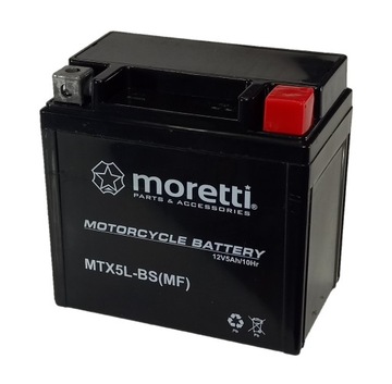 Akumulator motocyklowy moretti MTX5L-BS 12V 5Ah