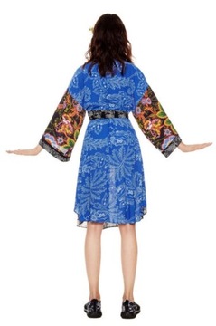 Sukienka DESIGUAL damska kimono kwiaty wiązana kobieca L