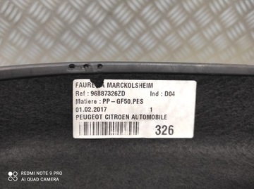 POLIČKA ZADNÍ KUFRU CITROEN DS4 HATCHBACK 5D