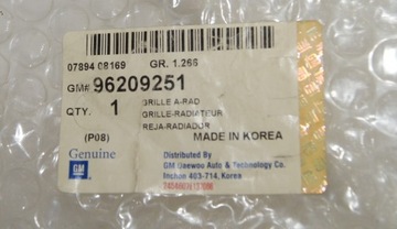 MŘÍŽKA CHLADIČŮ MASKA NOVÝ ORIGINÁLNÍ DAEWOO NEXIA