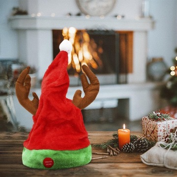 Tańcząca czapka Świętego Mikołaja, poruszająca się świąteczna czapka Świętego Mikołaja, elektryczny styl świąteczny C