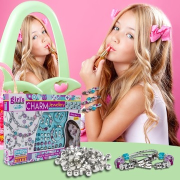 KORALIKI ZESTAW DO TWORZENIA BRANSOLETEK BIŻUTERII ZAWIESZKI DLA DZIECI