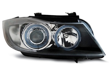 LAMPY REFLEKTORY BMW E90 e91 05-08 RINGI BLACK R/LHD