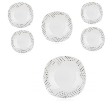 TALERZE obiadowe głębokie na zupę jedzenie komplet 6x 23 cm KWADRATOWE