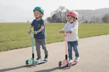 Безопасный, регулируемый трехколесный самокат Primo Foldable Globber для детей.