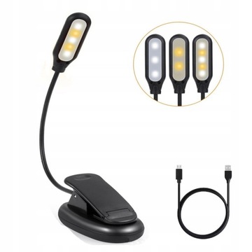 LAMPKA LED BIURKOWA KLIPS DO CZYTANIA AKUMULATOR