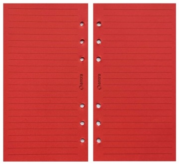 Wkład A6 NOTES DODATKOWY do organizera 9,5x17cm CZERWONE LINIA