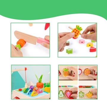 MONTESSORI GRA LOGICZNA ZRĘCZNOŚCIOWA SORTER MARCHEWKI I ROBACZKI