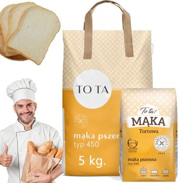 NAJLEPSZA ŚWIEŻA MĄKA PROSTO Z MŁYNA TYP 450 PSZENNA TOTA! TORTOWA 5 kg