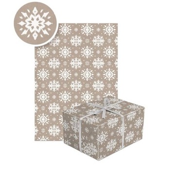 PAPIER PREZENTOWY KRAFT ŚNIEŻYNKI ŚWIĘTA