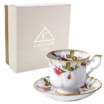 B013 FILIŻANKA 22 + SPODEK Złocona IWONA GIFT BOX