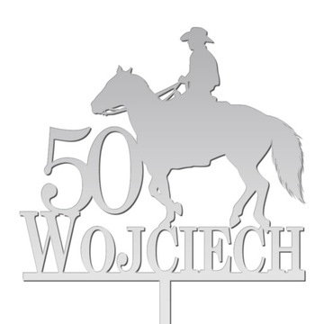 Topper Kowboj Cowboy Koń Jazda konna NAPIS SREBNY