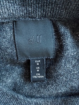H&M szary sweter melanż 100% cotton M