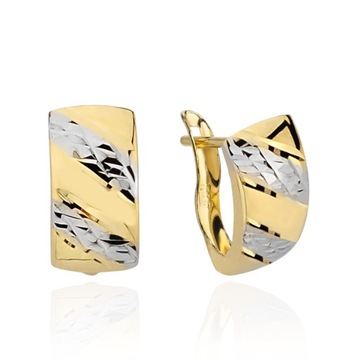 Kolczyki złote 585 diamentowanie