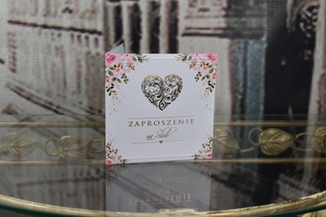 Позолоченные свадебные приглашения в форме сердца в стиле бохо в деревенском стиле