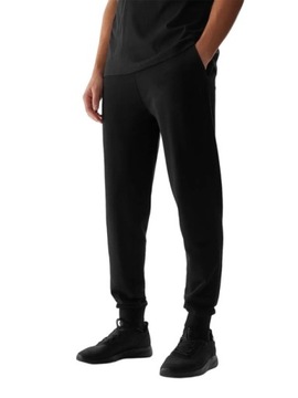Męskie Spodnie 4F Dresowe Czarne Dresy Joggery TROM603-20 r.L Treningowe