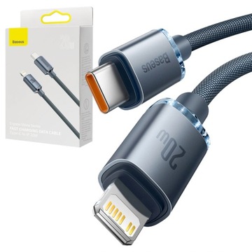BASEUS SZYBKI KABEL USB-C - Lightning 20W MOCNY PRZEWÓD W OPLOCIE 2m