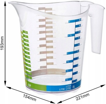 КОНТЕЙНЕР КУВШИН КУХОННАЯ МЕРНАЯ КРУЖКА С ВЫПУСКНЫМ ROTHO DOMINO 2 Л