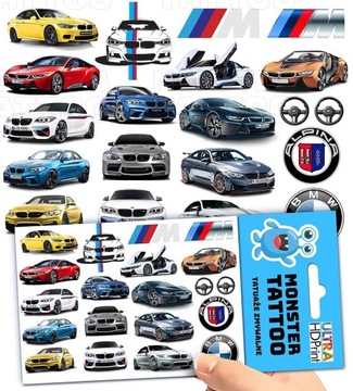 TATUAŻE ZMYWALNE TYMCZASOWE DLA DZIECI BMW ALPINA WZORY ORYGINALNE