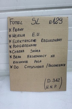 MERCEDES SL R129 SEDADLO PRAVÝ SPOLUJEZDCE VERZE EU ČERNÁ KŮŽE ELELKTRICKÝ