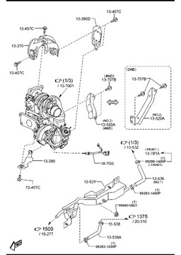 MAZDA CX-9 OEM SH01-13-380 KRYT TERMICKÁ TURBO