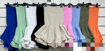 Короткий муслиновый комбинезон без бретелек, леопардовый принт, белый/черный