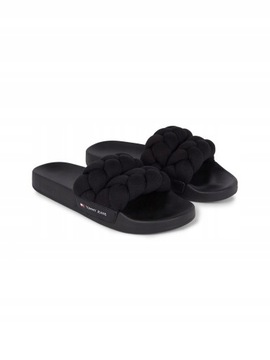 Tommy Jeans klapki damskie TJW BRAIDED SLIDE EN0EN02450 rozmiar 37 czarne