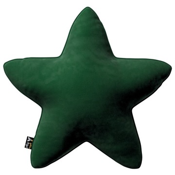 Welurowa Poduszka Lucky Star - butelkowa zieleń
