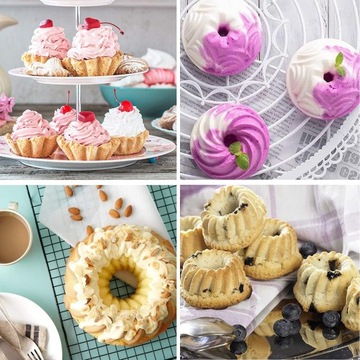 FOREMKI SILIKONOWE DO MUFFINEK BABECZEK FORMA DO PIECZENIA ZESTAW 12 szt