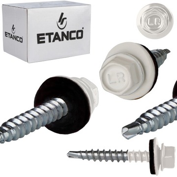 Wkręty farmerskie 4,8x35 mm RAL 9010 250 szt. blachowkręty Etanco GTF2 Z14