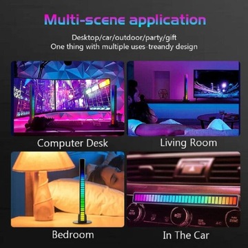 Ledy USB Reakcja na dźwięk akumulator NEON RGB LED 32 diody