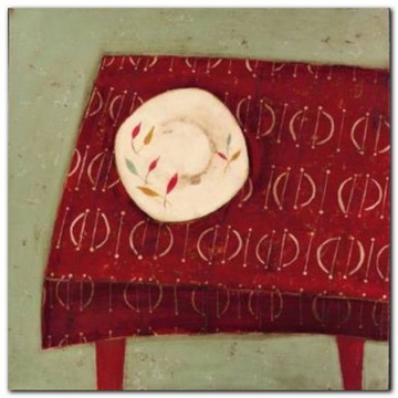 Red Table / Van Riswick - plakat obraz 20x20cm