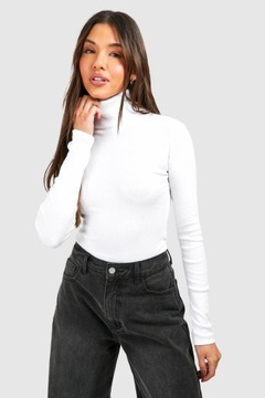 BOOHOO BIAŁY KLASYCZNY GOLF PRĄŻKI BASIC WAA NG2__XXL