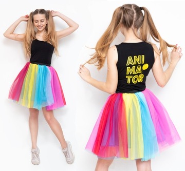Spódnica tutu tęczowa dla animatora rozmiar L/XL