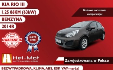 Kia Rio III Hatchback 3d 1.2 DOHC CVVT 85KM 2014 Kia Rio 1.2 85KM Klima, Zarejestrowany w Polsce, VAT-marza 1.2 Benzyna, zdjęcie 3