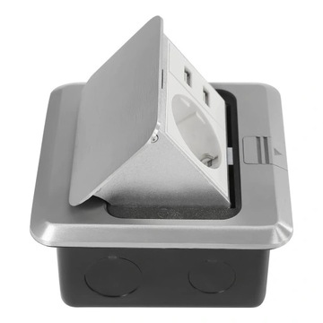 1 двойная евророзетка Access, серебристая J02, выдвижная