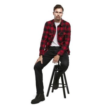 Tričko s dlhým rukávom BRANDIT Check Shirt Red-Black L