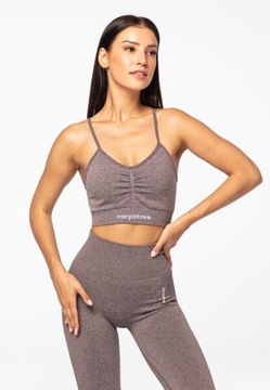 КОРИЧНЕВЫЕ БЕСШОВНЫЕ СПОРТИВНЫЕ ЛЕГГИНГИ CARPATREE PUSH UP - M