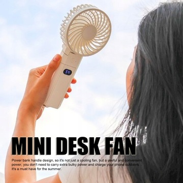 Przenośny wentylator ręczny Składany, 3-biegowy, zasilany akumulatorowo USB