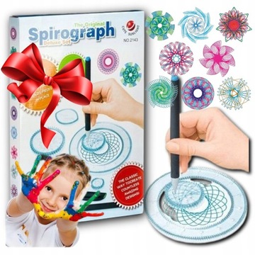 SPIROGRAF ZESTAW ZABAWKA EDUKACYJNA DLA DZIECI DO MALOWANIA SZABLONY HIT!