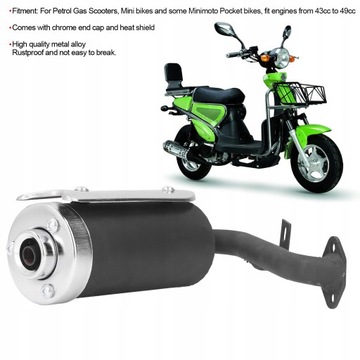 Выхлопная труба из сплава металла для скутера объемом 43 куб.см.