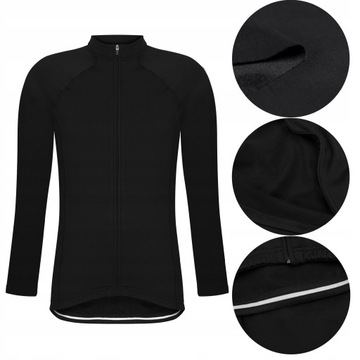 Bluza rowerowa ocieplana czarna męska damska - XL