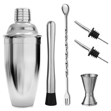 Барменский набор для напитков 6 предметов Шейкер 750 мл Muddler Jigger Pourer Spoon