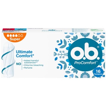 O.B. ProComfort Super Tampony 16 Sztuk